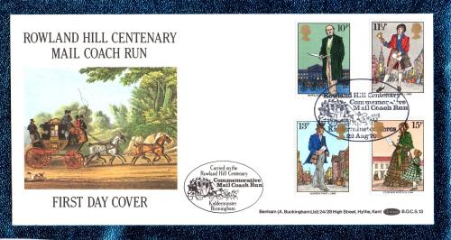 Benham - FDC - 22nd August 1979 - `Roland Hill - Centenary Mail Coach Run` - BOCS 13 - First Day Cover