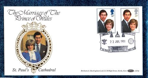 Benham - FDC - 22nd July 1981 - `The Marriage of The Prince of Wales - St Paul`s Cathedral` Cover - BOCS (SP)6 - First Day Cover