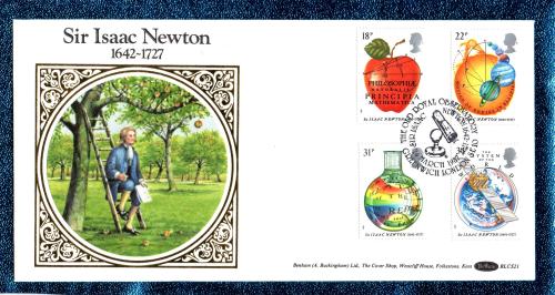 Benham - FDC - 24th March 1987 - `Sir Isaac Newton 1642-1727` Cover - BLCS 21 - First Day Cover