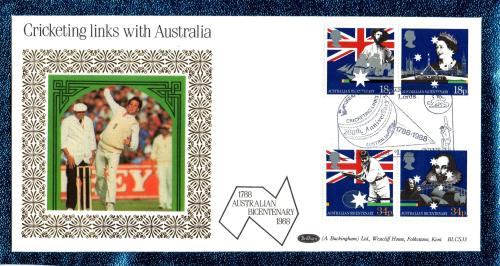 Benham - FDC - 21st June 1988 - `Cricketing Links with Australia` Cover - BLCS 33 - First Day Cover