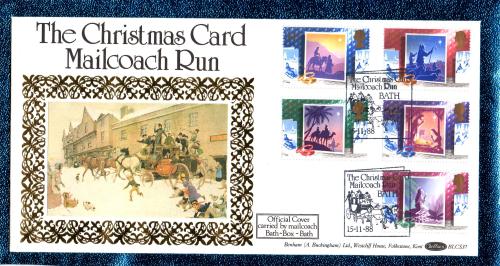 Benham - FDC - 15th November 1988 - `The Christmas Card Mailcoach Run - Official Cover` - BLCS 37 - First Day Cover