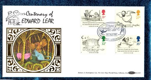 Benham - FDC - 6th September 1988 - `Centenary of Edward Lear` Cover - BLCS 35 - First Day Cover