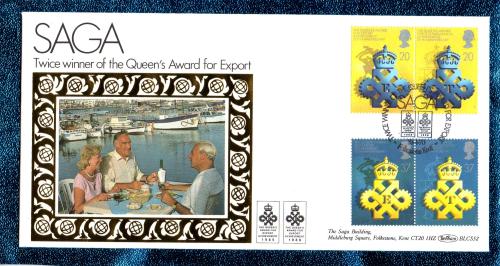 Benham - FDC - 10th April 1990 - `SAGA - Twice Winner of the Queen`s Award for Export` Cover - BLCS 52 - First Day Cover