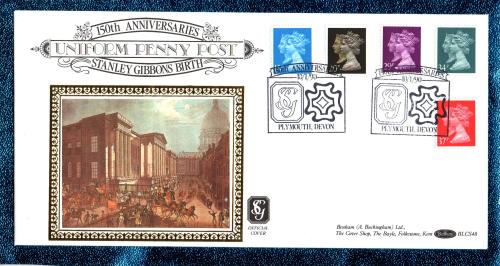 Benham - FDC - 10th January 1990 - `150th Anniversary - Uniform Penny Post - Stanley Gibbons Birth - Official Cover` - BLCS 48 - First Day Cover