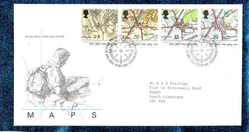 Royal Mail - FDC - 17th September 1991 - `Maps` Cover - Addressed First Day Cover