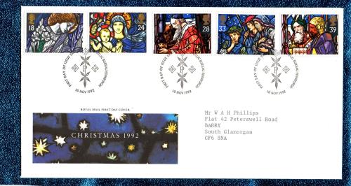 Royal Mail - FDC - 10th November 1992 - `Christmas 1992` Cover - Addressed First Day Cover