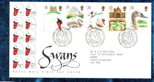 Royal Mail - FDC - 19th January 1993 - `Swans` Cover - Addressed First Day Cover