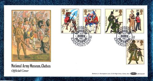 Benham - FDC - 6th July 1983 - `National Army Museum, Chelsea - Official Cover` - BOCS (2)20 - First Day Cover