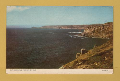 `Cape Cornwall From Land`s End` - Postally Used - Penzance 12th July 1955 Cornwall Postmark - Jarrold & Sons. Ltd Postcard.