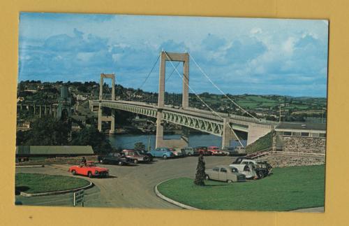 `The Tamar Bridge` - Postally Used - Looe 12th August 1964 Cornwall Postmark - Plastichrome Postcard.