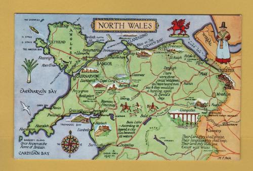 `North Wales` - Postally Used - Llandudno 13th July 1960 Caernarvonshire Postmark with Slogan - J.Salmon Ltd. Postcard