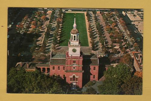 `Independence Hall and Mall - Philadelphia. Pa.` - Postally Unused - Art Color Card Postcard