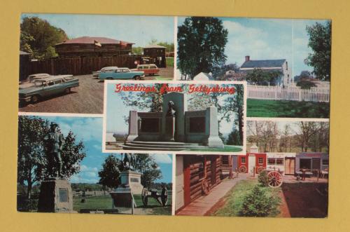 `Greetings From Gettysburg, Pennsylvania` - Postally Unused - Nelson Jones Postcard