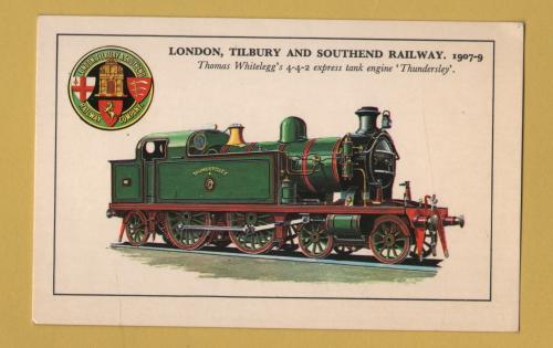 `London, Tilbury And Southend Railway. 1907-9 - Thomas Whitelegg`s 4-4-2 Express Tank Engine `Thundersley`` - Postally Unused - Photo Precision Postcard