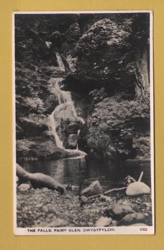 `The Falls, Fairy Glen. Dwygyfylchi` - Postally Used - Llandudno 25th September 1947 Caernarvonshire - G.Leonard Postcard