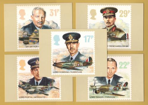 U.K - PHQ Cards - 97 Set - Issued 16th September 1986 - 5 Stamp Cards - RAF Issue - Unused
