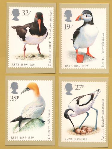 U.K - PHQ Cards - 115 Set - Issued 17th January 1989 - 4 Stamp Cards - RSPB Issue - Unused