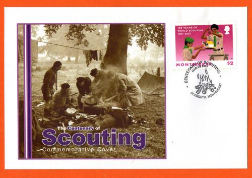 Montserrat - FDC - 9th March 2007 Plymouth Postmark - `100 Years of World Scouting 1907-2007` Issue - Single $2 Stamp First Day Cover