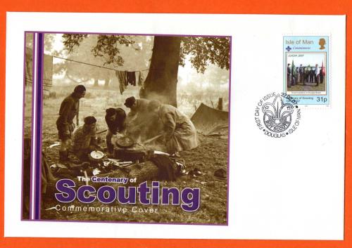 Isle Of Man - FDC - 22nd February 2007 - `Europa-Centenary of Scouting` Issue - Single 31p `Commitment` Stamp First Day Cover