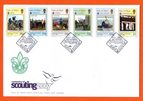 Isle Of Man - FDC - 22nd February 2007 - `Europa-Centenary of Scouting` Issue - 6 Stamp First Day Cover
