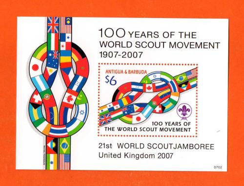 Antigua & Barbuda - Single Stamp Miniature Sheet - `100 Years Of The World Scout Movement 1907-2007` Issue - 2007 - Mint Never Hinged