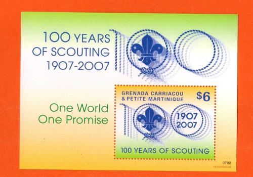 Grenada, Carriacou & Petite Martinique - Single Stamp Miniature Sheet - `100 Years Of Scouting 1907-2007` Issue - 2007 - Mint Never Hinged