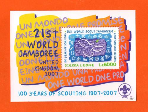 Sierre Leone - Single Stamp Miniature Sheet - `21st Century Jamboree United Kingdom 2007` Issue - 2007 - Mint Never Hinged 