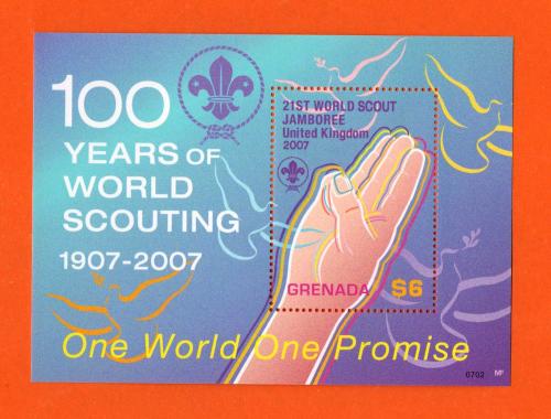 Grenada - Single Stamp Miniature Sheet - `100 Years Of World Scouting 1907-2007` Issue - 2007 - Mint Never Hinged