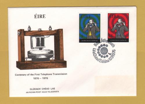 Eire - FDC - 10th March 1976 - `Centenary of the First Telephone Transmission` Cover - First Day Cover