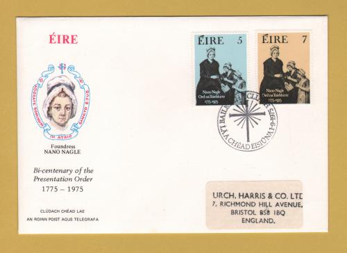 Eire - FDC - 1st September 1975 - `200th Anniversary of the Nun Presentation` Cover - First Day Cover