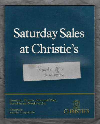 Christie`s Auction Catalogue - `Furniture, Pictures, Silver and Plate/Decorative Garden Statuary and Garden Furniture` - Amsterdam - Saturday 21st April 1990