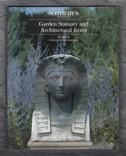 Sotheby`s Auction Catalogue - `Garden Statuary and Architectural Items` - Sussex - Tuesday 25th September 1990