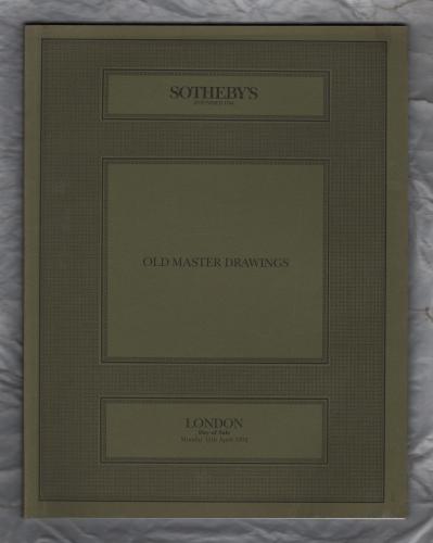 Sotheby`s Auction Catalogue - `Old Master Drawings` - London - Monday 13th April 1992