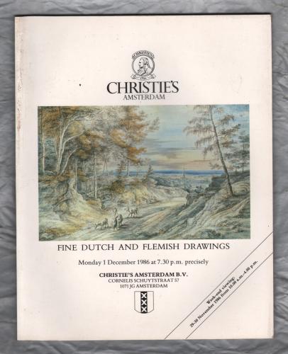 Christie`s Auction Catalogue - `Fine Dutch and Flemish Drawings` - Amsterdam - Monday 1st December 1986