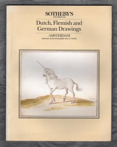 Sotheby`s Auction Catalogue - `Dutch, Flemish and German Drawings` - Amsterdam - Monday 18th November 1985