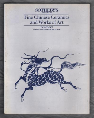 Sotheby`s Auction Catalogue - `Fine Chinese Ceramics and Works of Art` - London - Tuesday 15h December 1997