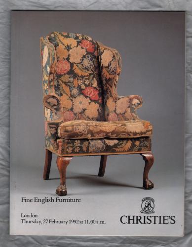 Christie`s Auction Catalogue - `Fine English Furniture` - London - Thursday 27th February 1992