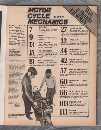 Motor Cycle Mechanics - Vol.23 No.1 - October 1978 - `Muscle Bikes On Test` - Published by Emap Metro
