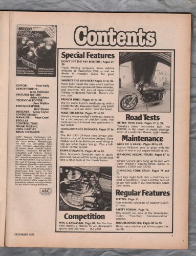 Motor Cycle Mechanics - Vol.23 No.3 - December 1978 - `MCM Road Test-Yamaha RD250` - Published by Emap Metro