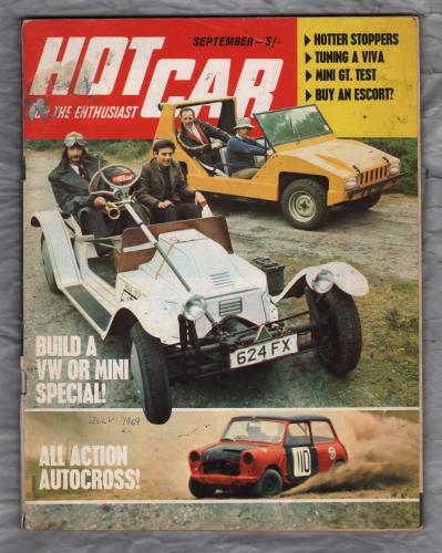 Hot Car Magazine - September 1970 - Vol.3 N0.6  - `Build A VW or Mini Special` - Mercury House Publication 