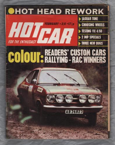 Hot Car Magazine - February 1971 - Vol.3 No.11  - `Colour: Readers` Custom Cars` - Mercury House Publication 