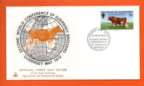 Bailiwick Of Guernsey - FDC - 1972 - Second World Conference Of Guernsey Breeders - Official Cover