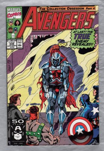 The AVENGERS - Vol.1 No.338 - Late September 1991 - `Collection Obsession Part 4` - Published by Marvel Comics