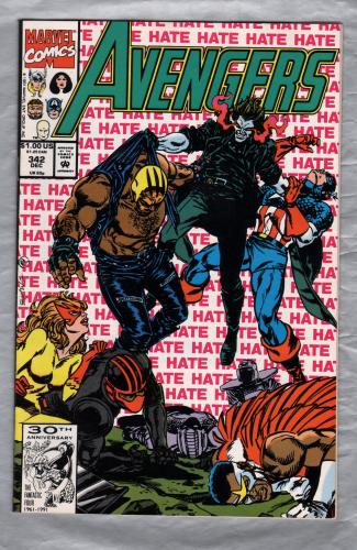 The AVENGERS - Vol.1 No.342 - December 1991 - `By Reason of Insanity?` - Published by Marvel Comics