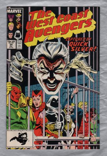 Stan Lee Presents: The West Coast Avengers - Vol.2 No.34 - July 1988 - `Captured by Quicksilver` - Published by Marvel Comics