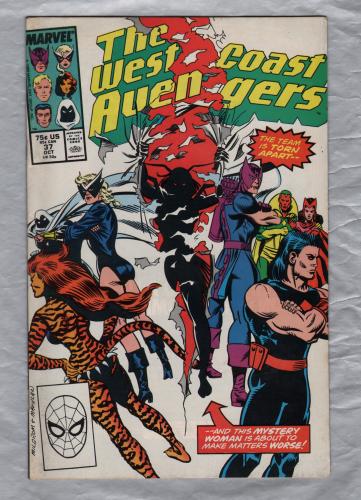 Stan Lee Presents: The West Coast Avengers - Vol.2 No.37 - October 1988 - `The Team is Torn Apart...` - Published by Marvel Comics
