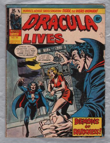 Dracula Lives - No.48 - September 20th 1975 - `Demons of Darkness!` - Published by Marvel Comics
