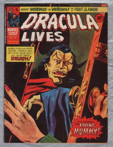 Dracula Lives - No.52 - October 18th 1975 - `Shadow Over Haunted Castle` - Published by Marvel Comics
