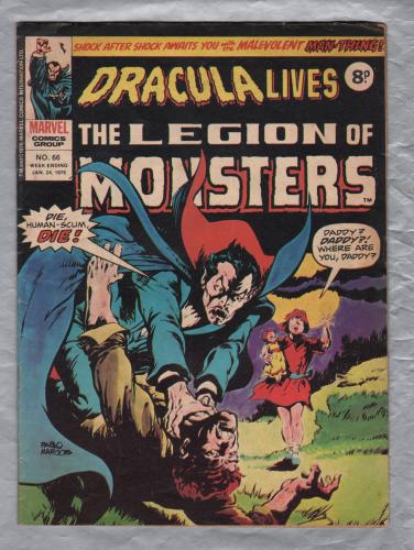 Dracula Lives Featuring The Legion of Monsters - No.66 - January 24th 1976 - `Blind Revenge!` - Published by Marvel Comics