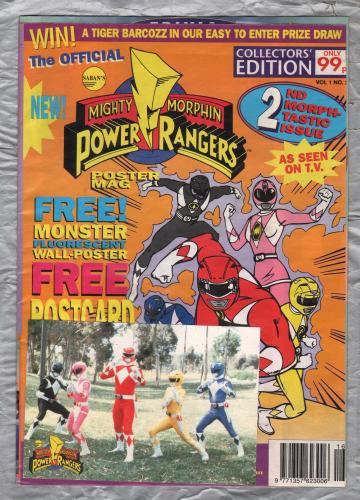 Mighty Morphin Power Rangers Poster Magazine - Number 2 - c1995 - `2nd Morphtastic Issue` - Published by Northern and Shell PLC